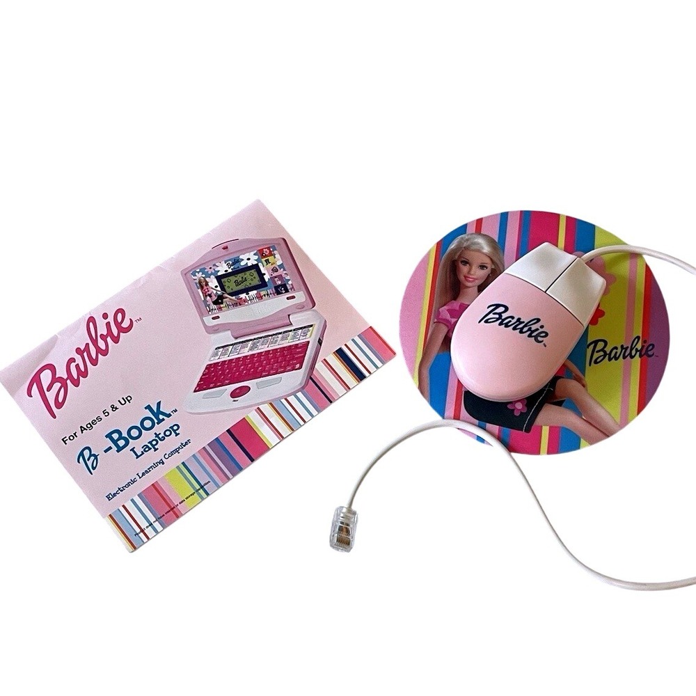 Vintage Barbie B Book‎ Laptop Mouse 1999 Mouse Pad PLUG IN COMPUTER TOY TESTED